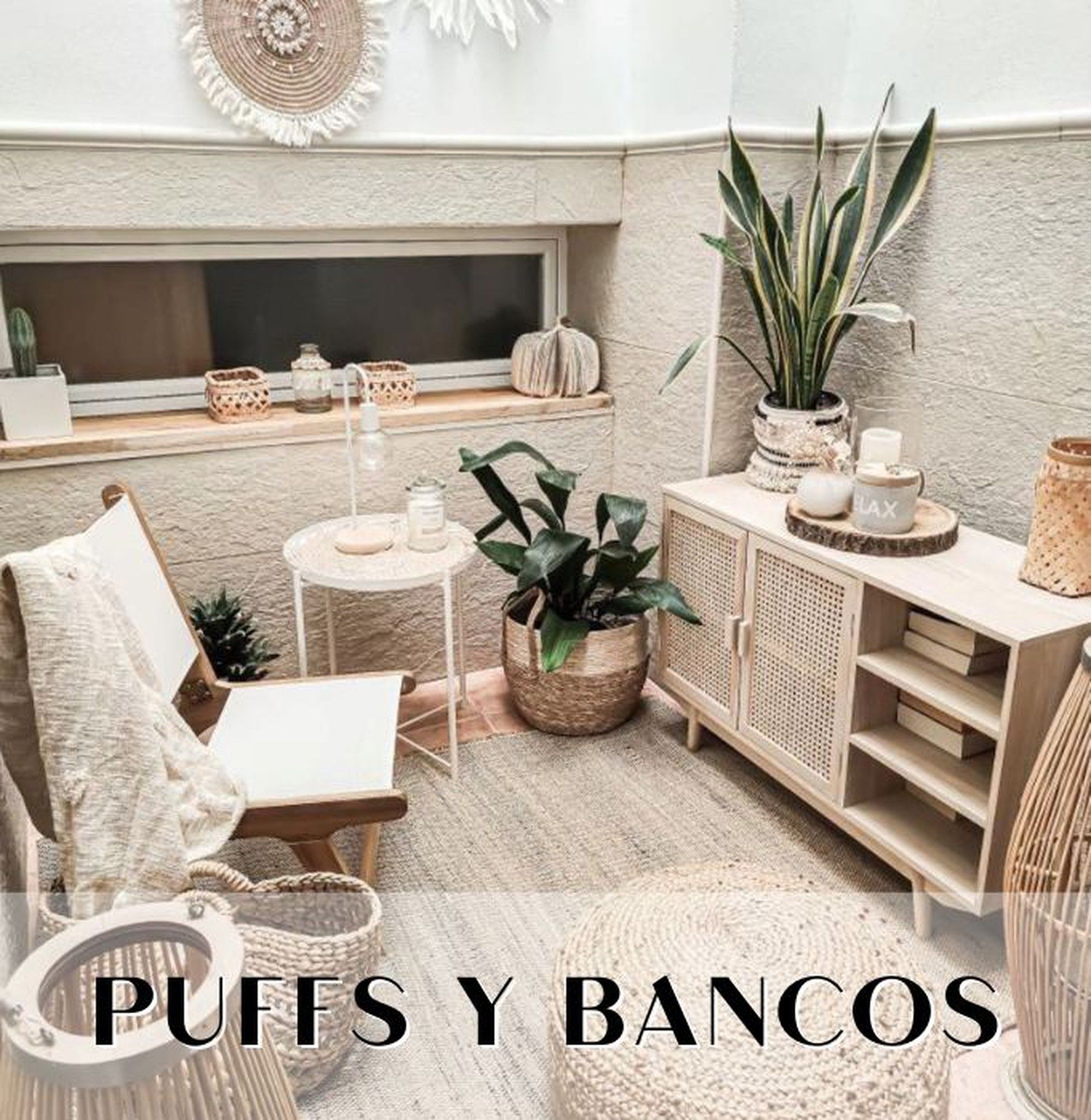 Puffs y bancos de madera al mejor precio
