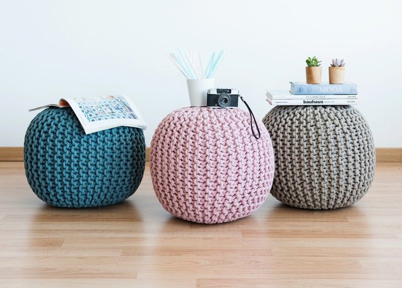 Pouf in maglia