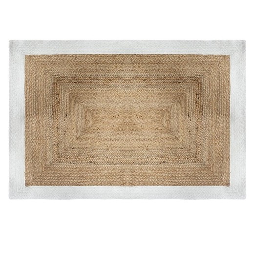 Tapis en jute et coton à bords blancs 120x170 cm