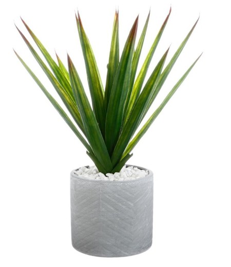Aloe Vera artificiale con vaso in ceramica, altezza 48 cm