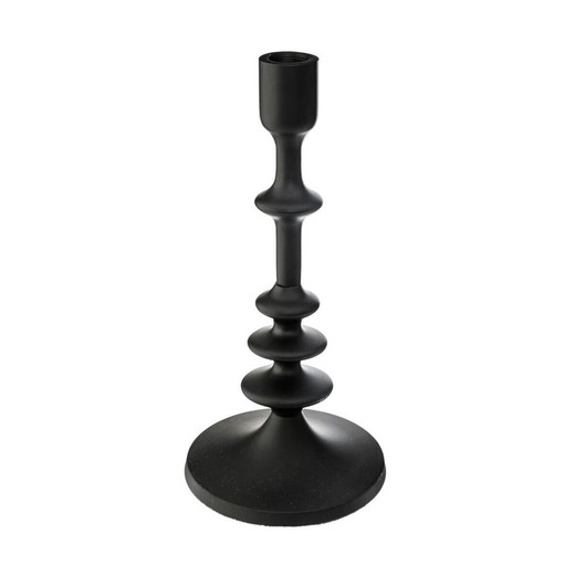 Topo de castiçal em metal preto. 26cm