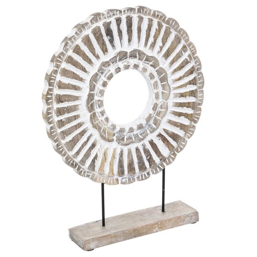 Circulo de Madera de mango tallada Alt. 43 cm