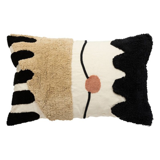 Coussin brodé dans les tons beige 38X58 cm