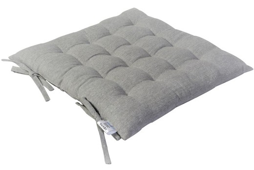 Grey chambray chair cushion 45x45