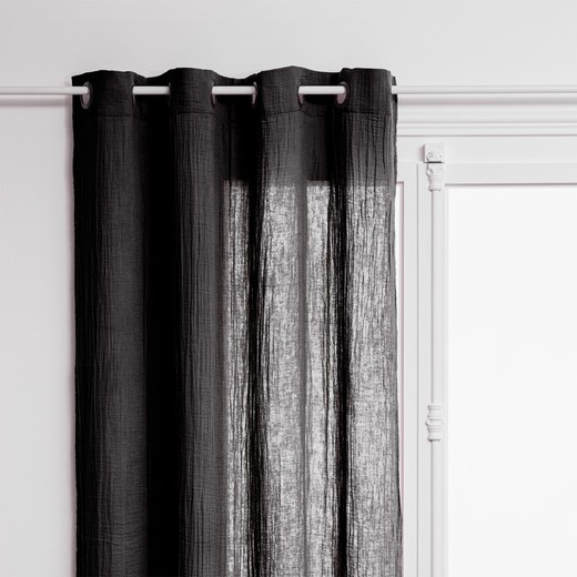 Tenda in garza di cotone Jamana grigio scuro 130x260 cm