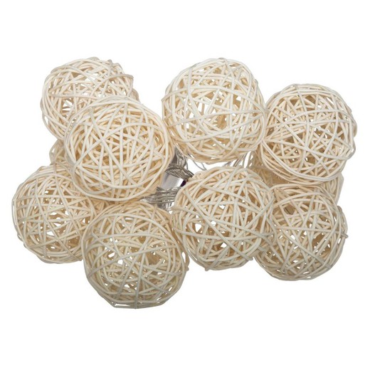 Ghirlanda di 10 palline in rattan, Diam. 6 cm