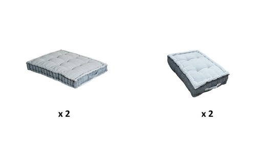 Pack 2 dossiers et 2 assises bicolore gris palette