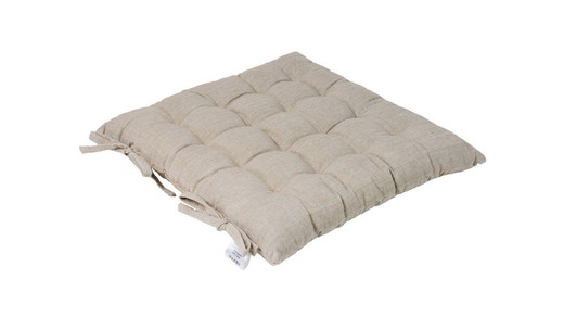 Pack de 6 cojines de silla beige chambray 45x45 cm en algodón