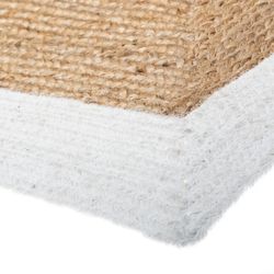 Tapete de juta e algodão com rebordo branco 120X70 cm
