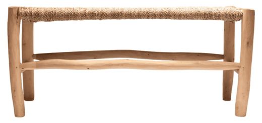 Banco de madera y cuerda Moulay 100x40x40cm