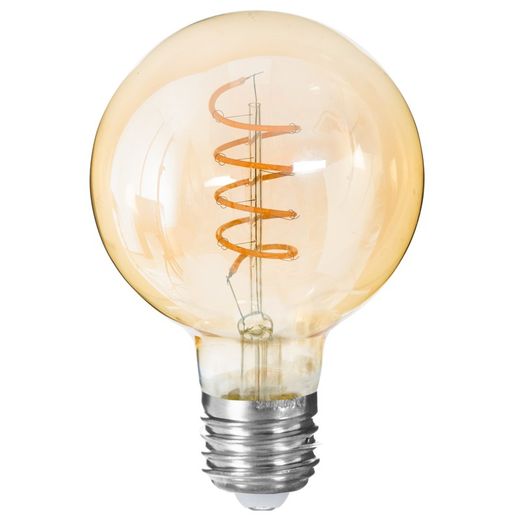 Bombilla LED ámbar filamento espiral Globe D.11 cm