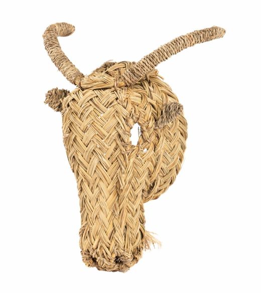 Cabeza de cabra en ratán 35 cm