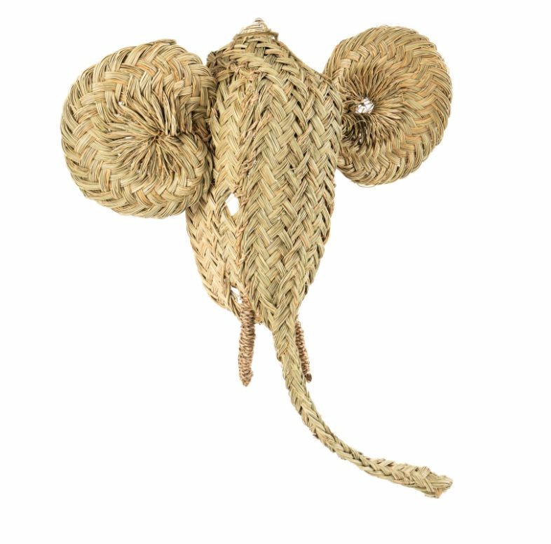 Cabeza de elefante en ratán 60 cm