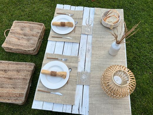 Chemin de table en chanvre 180x34 cm