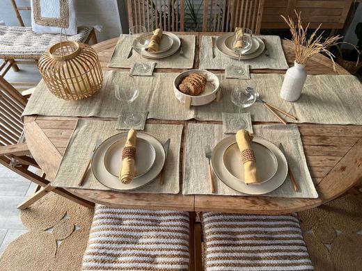 Chemin de table en chanvre 180x34 cm