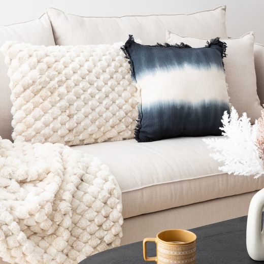 Cuscino Adrien in pelliccia beige 38X58 cm