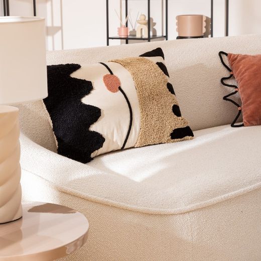 Besticktes Kissen in Beigetönen 38X58 cm