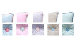 Cojin Boton 45x45 cm con vivo, relleno incluido.