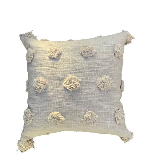 Cojín Carolina con pompones de 45x45 cm y relleno incluido