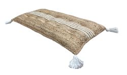 Jute-Bankkissen mit weißen Baumwollstreifen 90x40 cm