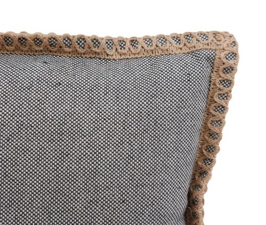 Cojin de exterior overlock 40x40 cm gris