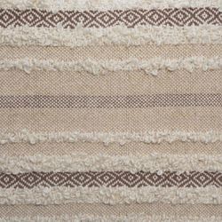 Cuscino jacquard lucido nei toni del beige e 4 pompon 45X45 cm