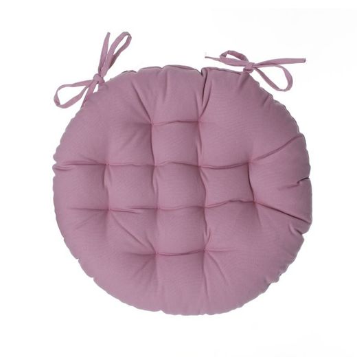 Cojin de silla redondo rosa diametro 38 cm