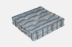 Cojin de suelo rayas azules 45x45x10 cm