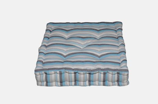 Cojin de suelo rayas azules 45x45x10 cm