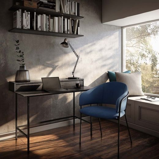 Cuscino Lilou in velluto blu 45X45 cm