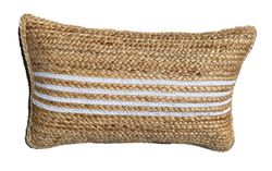 Jutekissen mit weißen Streifen 30x50 cm