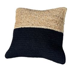 Cojin de yute y algodón negro 45x45 cm