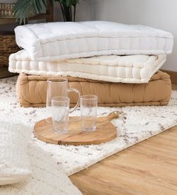 Packung mit 2 Rückenlehnen und 2 Palettensitzen Ecru