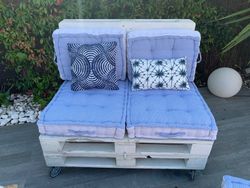 Coussin de pallette waffle ashley blue 60x80x10