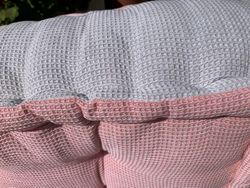 Coussin de pallette waffle corail 60x80x10
