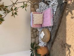 Coussin de pallette waffle corail 60x80x10