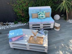 Coussin de pallette waffle mint 60x80x10