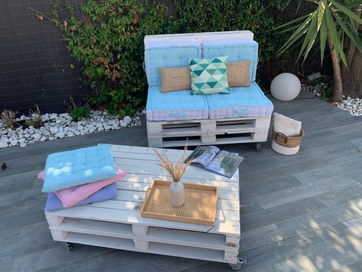 Coussin de pallette waffle mint 60x80x10