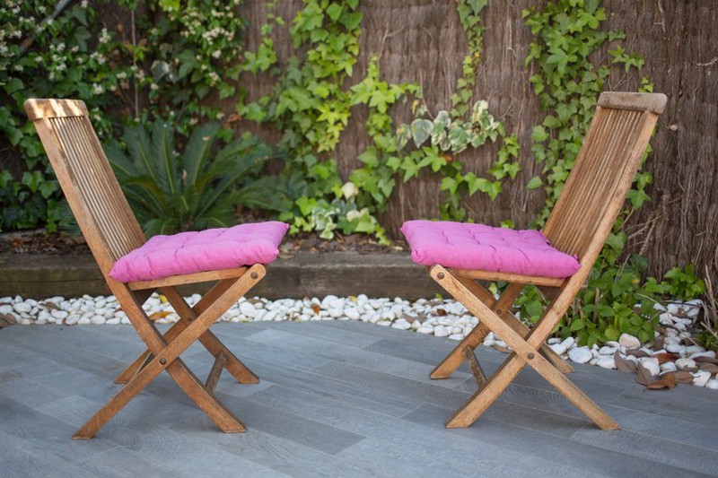Cojín para silla 45x45 100% algodón color beige chambray — Cojines Para  Jardin