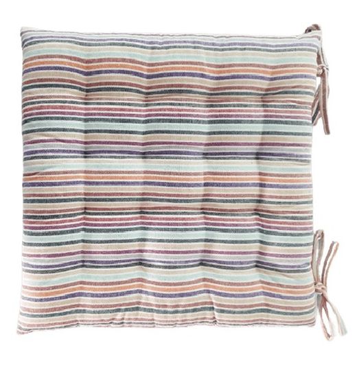 Galette de chaise multi-rayures 45x45 cm