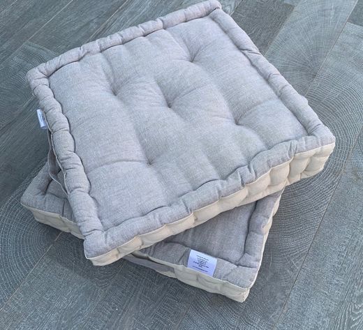 Confezione da 4 cuscini da terra beige 45x45x10 cm