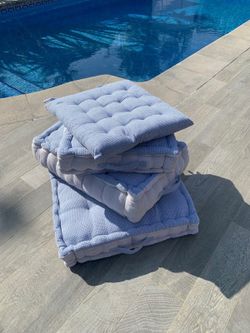 Cojin suelo waffle ashley blue 45x45x10