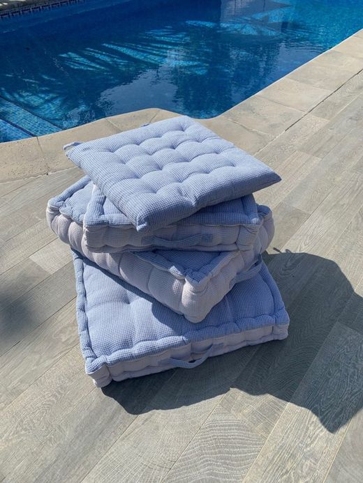 Cojin suelo waffle ashley blue 45x45x10