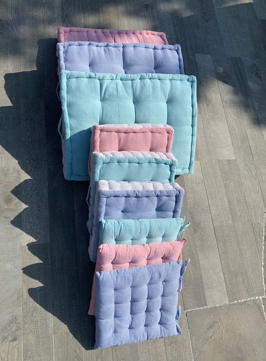 Cojin suelo waffle ashley blue 45x45x10