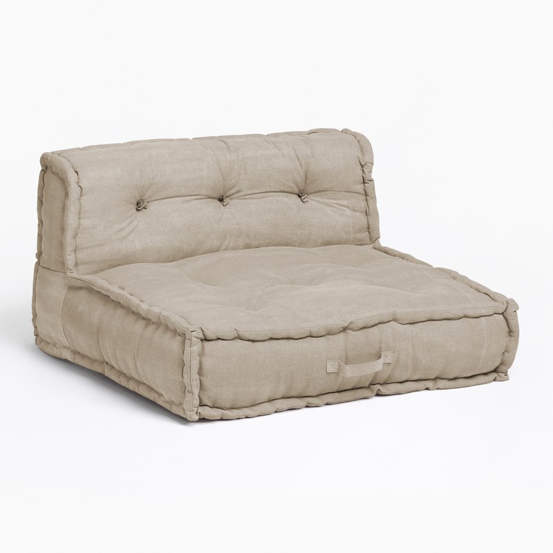 Cuscino componibile con schienale integrato 80x80 per esterno in colori  pastello. 100% cotone. — Cuscini da giardino