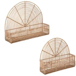 Set di 2 mensole in rattan 48X37 cm e 36X28 cm