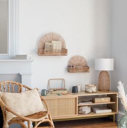 Set di 2 mensole in rattan 48X37 cm e 36X28 cm