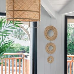 Set mit 3 Spiegeln aus Bast Alba Diam. 40, 30 und 20 cm