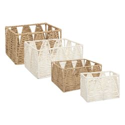 Lot de 4 paniers en papier et métal