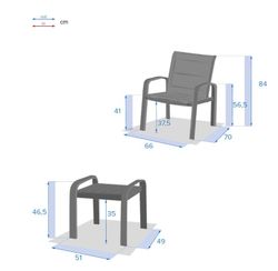 Elisa Outdoor-Wohnzimmer-Set in Anthrazit